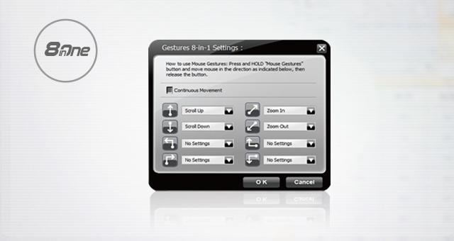 OP-750S: Optional 8-in-One mouse gestures